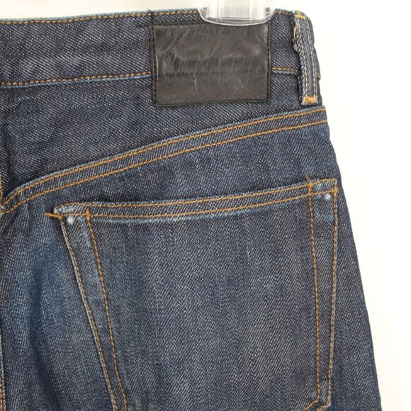 R13 Classic Slim Jeans Blue Raw Dark Wash Cotton Denim Button Fly 31 S/M Italy - Picture 5 of 8